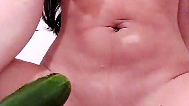 Breaking Into My Pussy With A Big Thick Cucumber