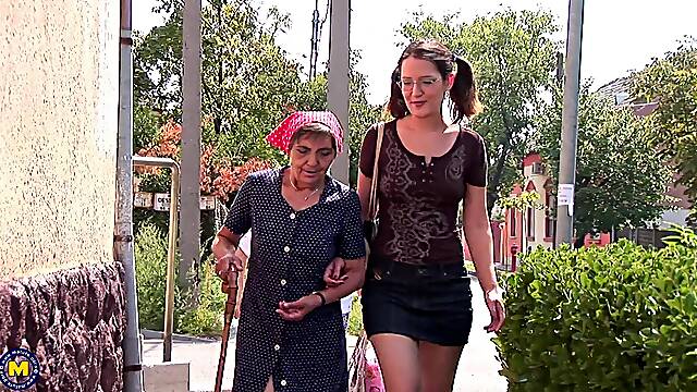 Hairy Granny Doing A Kinky Teen