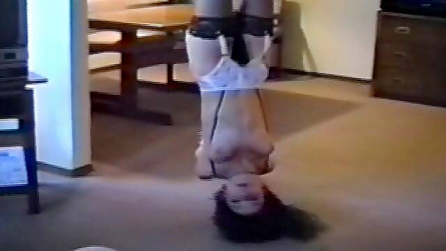 Beautiful Amateur Babe Got Tied Up To Ceiling