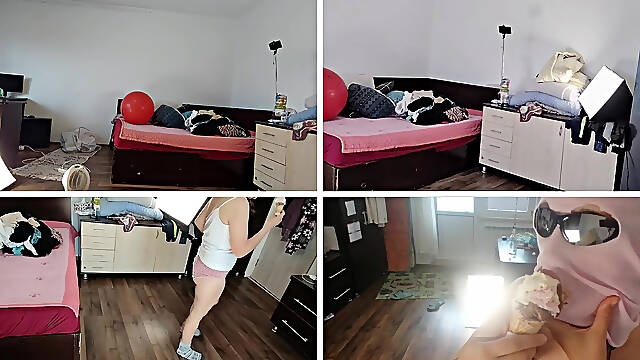 Amateur Wife Sucks Ice Cream, Latina Hairy Pussy, Big Ass, Big Nipples