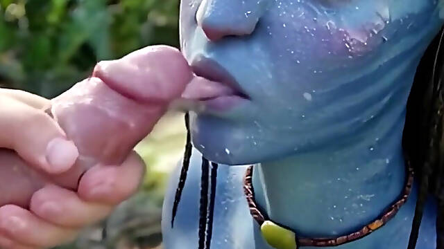 Cum Covered Avatar Waifu Gets Cum Drizzled All On Her Slutty Na’vi Ass Tongue
