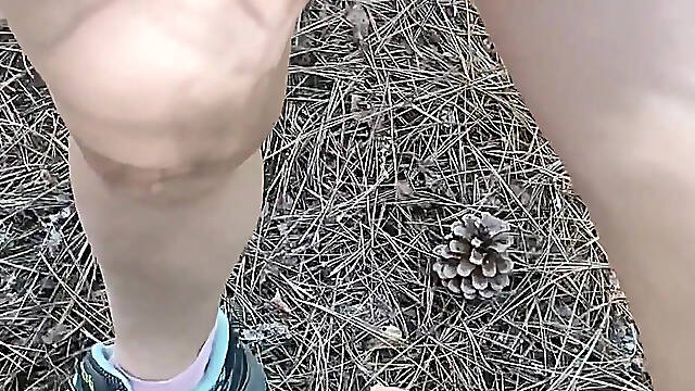 Found Cute Tattoed Girl Riding Bicycle In The Forest And Fucking Her Hairy Pussy