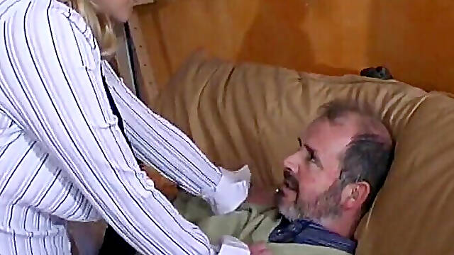 Sexy Young Student Blonde In Stockings Gets Hard Double Teamed