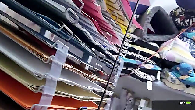 Redhead Orgasm While Shopping With A Remote Vibrator