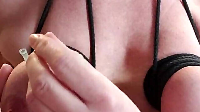 Syringe Injection In Binded Boobs Of Julie