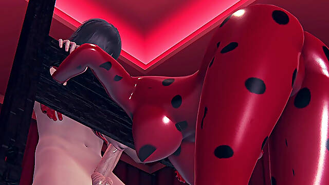 Ladybug Rule34 3D Hentai Gloryhole Animation – Hot Red Latex Suit Girl Gives Slippery Handjob And De