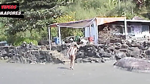 Hot Girls Take Off Their Clothes On A Deserted Beach