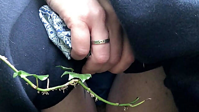 Squatting Outside To Do A Huge Powerful Piss