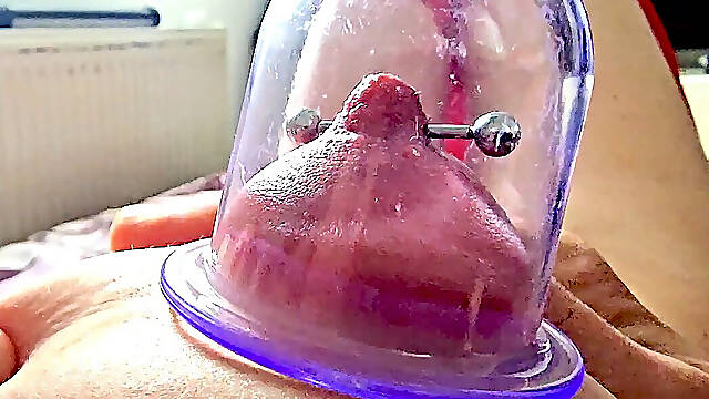 Pumping Suck Hard My Pierced Nipples