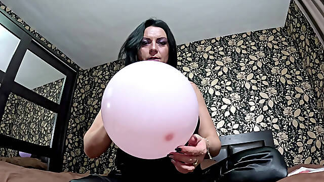 Satin Pajama Balloon Fetish Teasing, Nail Play & Barefoot Balloon Popping