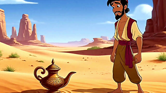 Genie Girl Jerk Off Dick To Adaddin. Fairy Tale Story