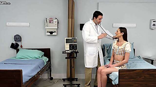 Doctor Checks Andi Rose And Her Boyfriend In A Steamy Scene.